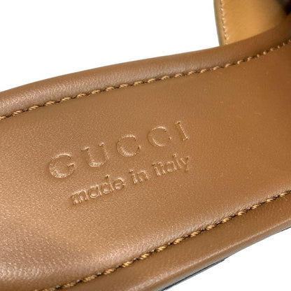 Gucci Mule 38 - 834427 Brown X Beige X Gold Horsebit Leather