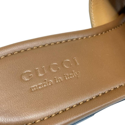Gucci Mule 38 - 834427 Brown X Beige X Gold Horsebit Leather