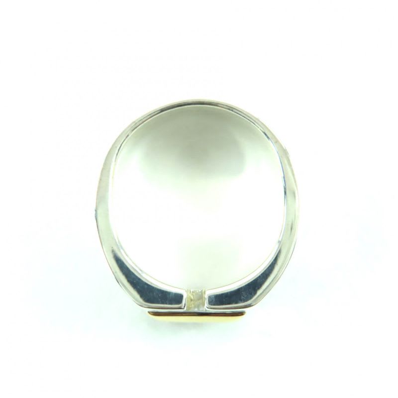 Hermes Vintage Bucket Ring 925 18K Silver Gold 50 To Size