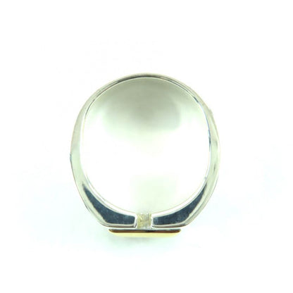 Hermes Vintage Bucket Ring 925 18K Silver Gold 50 To Size