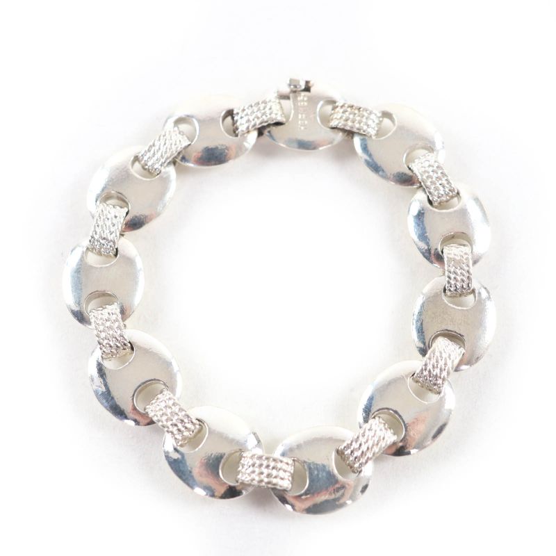 Hermes Vintage Schrois 925 Bangle Accessory Bracelet Silver Weight 51.1g