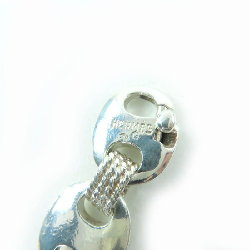 Hermes Vintage Schrois 925 Bangle Accessory Bracelet Silver Weight 51.1g