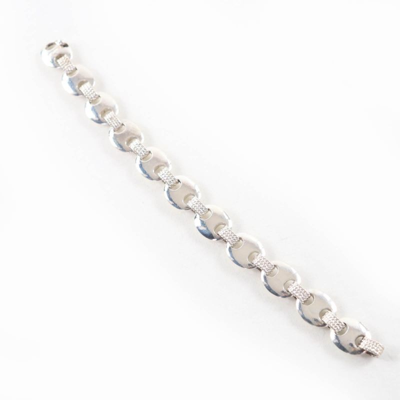 Hermes Vintage Schrois 925 Bangle Accessory Bracelet Silver Weight 51.1g