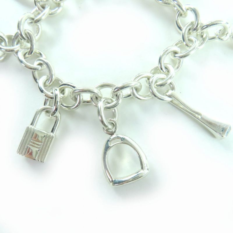 Hermes 925 Amulet 7 Serie Cadena Medor Chaine D'ancre Horsebit Etrier Bracelet