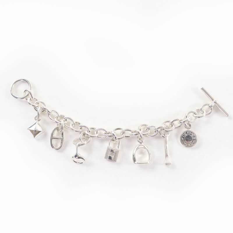 Hermes 925 Amulet 7 Serie Cadena Medor Chaine D'ancre Horsebit Etrier Bracelet