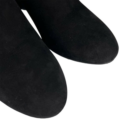 ▲louis Vuitton 2021 1a965s Silhouette Line Suede Leather Ankle Boots Black Gold