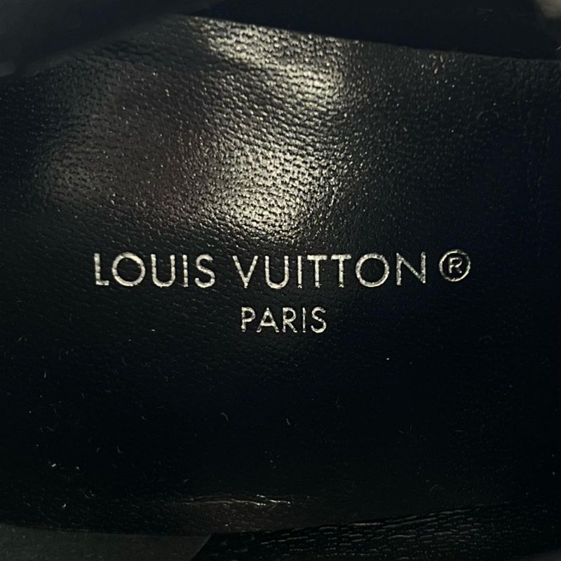 ▲louis Vuitton 2021 1a965s Silhouette Line Suede Leather Ankle Boots Black Gold