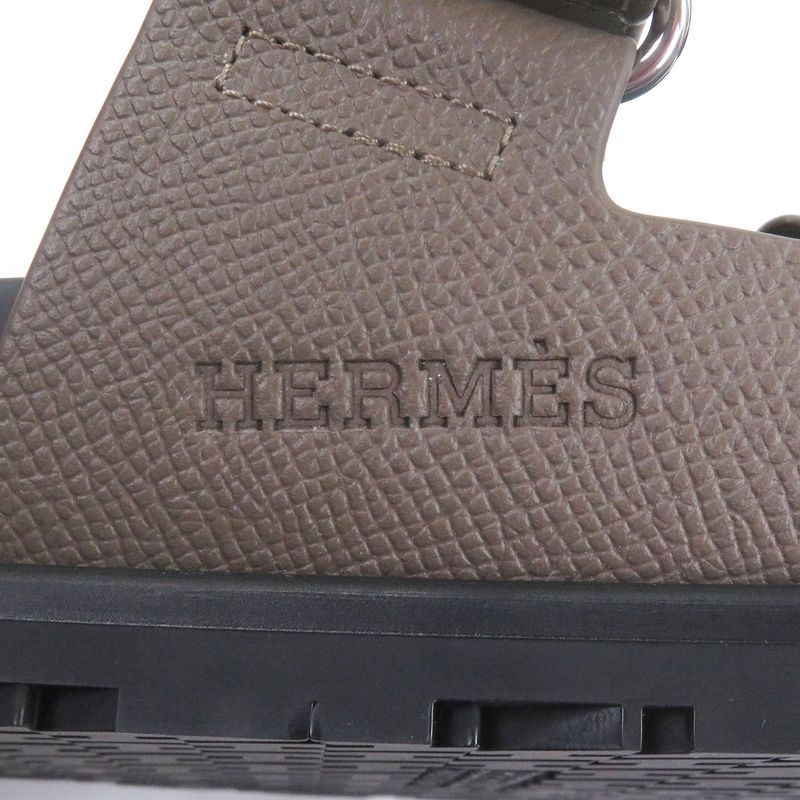 □hermes Chypre Vaux Epson H Logo Design Shower Sandals Slide Sandals Etoupe