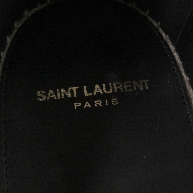 □saint Laurent Paris 509616 Leather Jute YSL Stitch Espadrilles Slip-on Flat