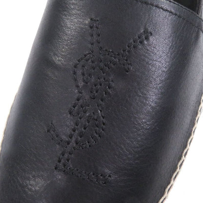 □saint Laurent Paris 509616 Leather Jute YSL Stitch Espadrilles Slip-on Flat