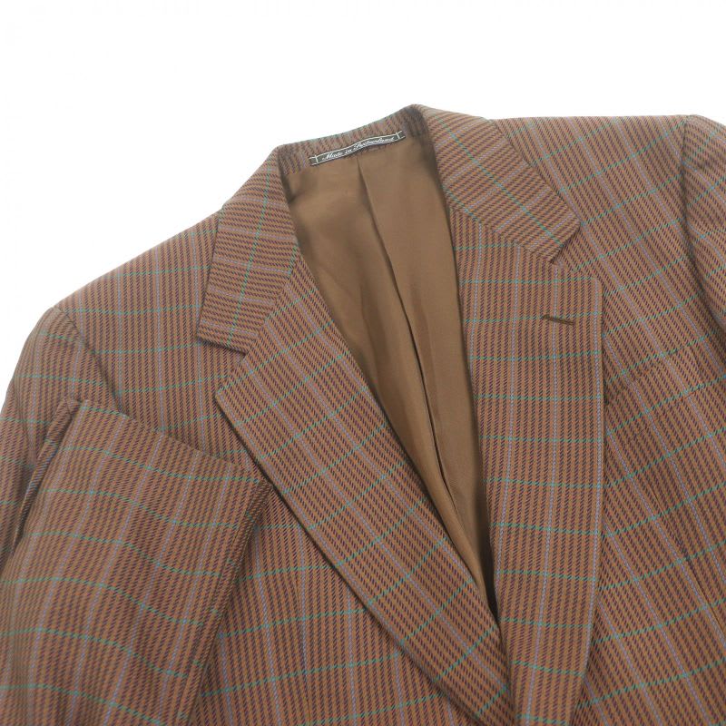 Gucci Vintage Tom Ford Early Plaid Logo Button Single Tailored Jacket Blue