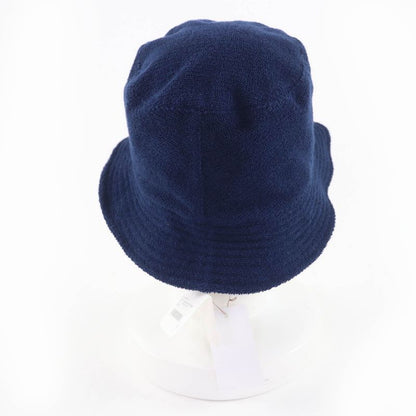 Hermes 100% Cotton H Logo Embroidery Bucket Hat Navy 59 Box And Storage Bag