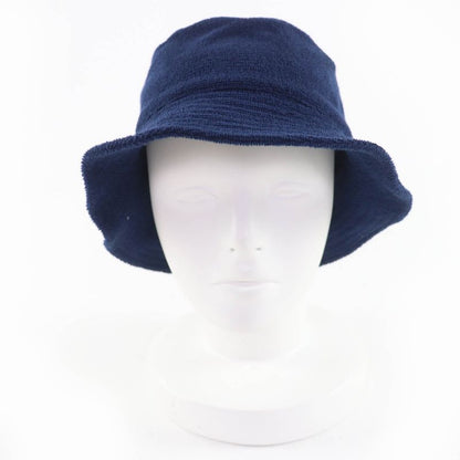 Hermes 100% Cotton H Logo Embroidery Bucket Hat Navy 59 Box And Storage Bag