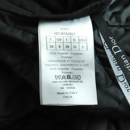 Christian Dior 157 J67 A2827 Micro Cannage Quilted Technical Midi Skirt Black 38