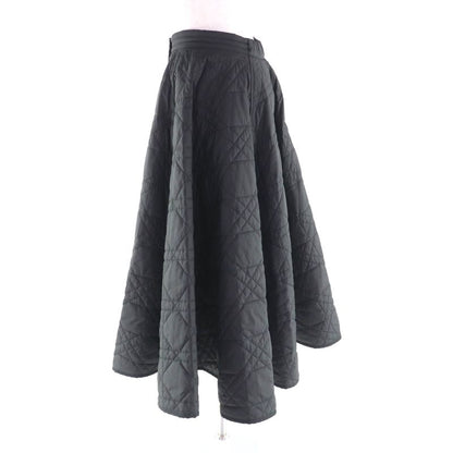 Christian Dior 157 J67 A2827 Micro Cannage Quilted Technical Midi Skirt Black 38