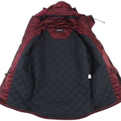 Balenciaga Grape Nylon Oversize Jacket Hooded Padded Coat Bordeaux 42