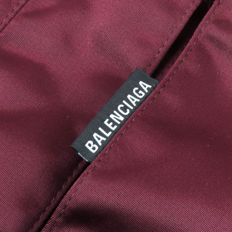 Balenciaga Grape Nylon Oversize Jacket Hooded Padded Coat Bordeaux 42