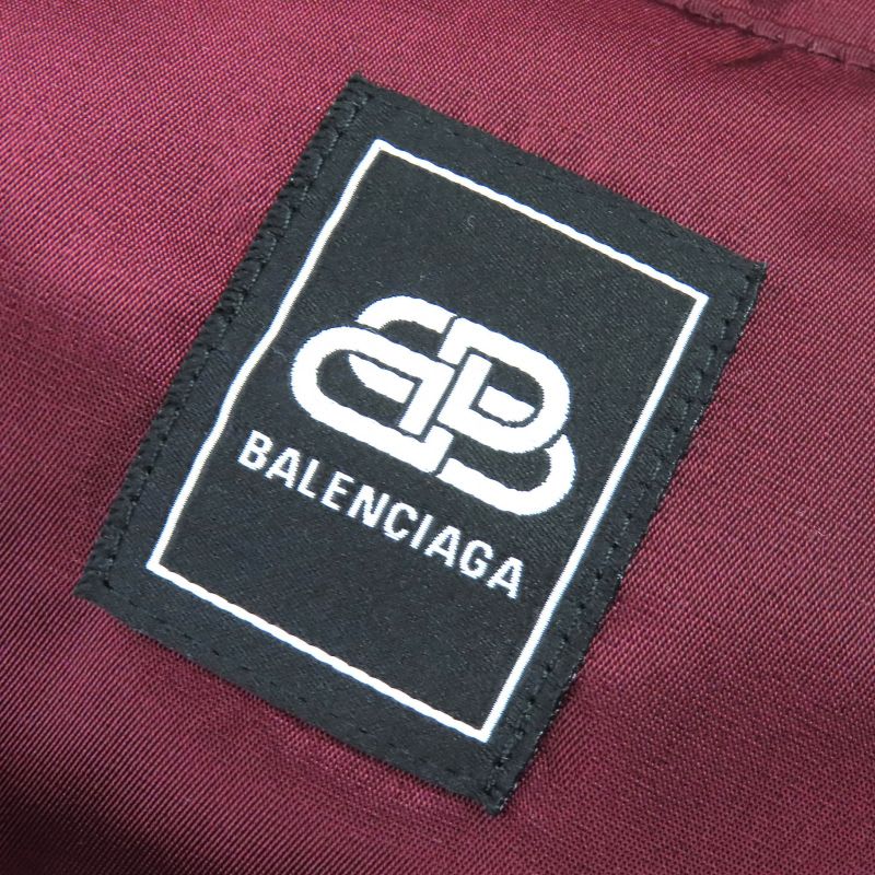 Balenciaga Grape Nylon Oversize Jacket Hooded Padded Coat Bordeaux 42