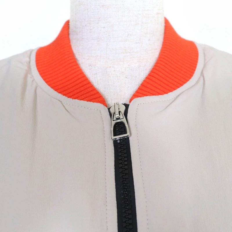 Hermes Serie Filled ZIP UP Patted Vest Beige Orange