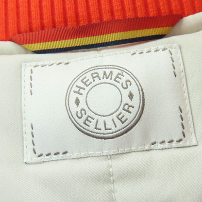 Hermes Serie Filled ZIP UP Patted Vest Beige Orange