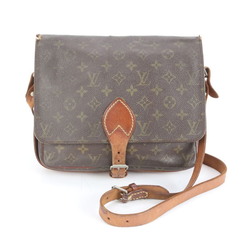 Louis Vuitton Monogram Cartesier GM M51252 Leather Shoulder Bag Crossbody Brown