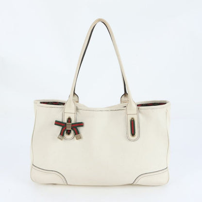 Gucci Princy Sherry Ribbon Leather Tote Bag Shoulder Gold Hardware 163805