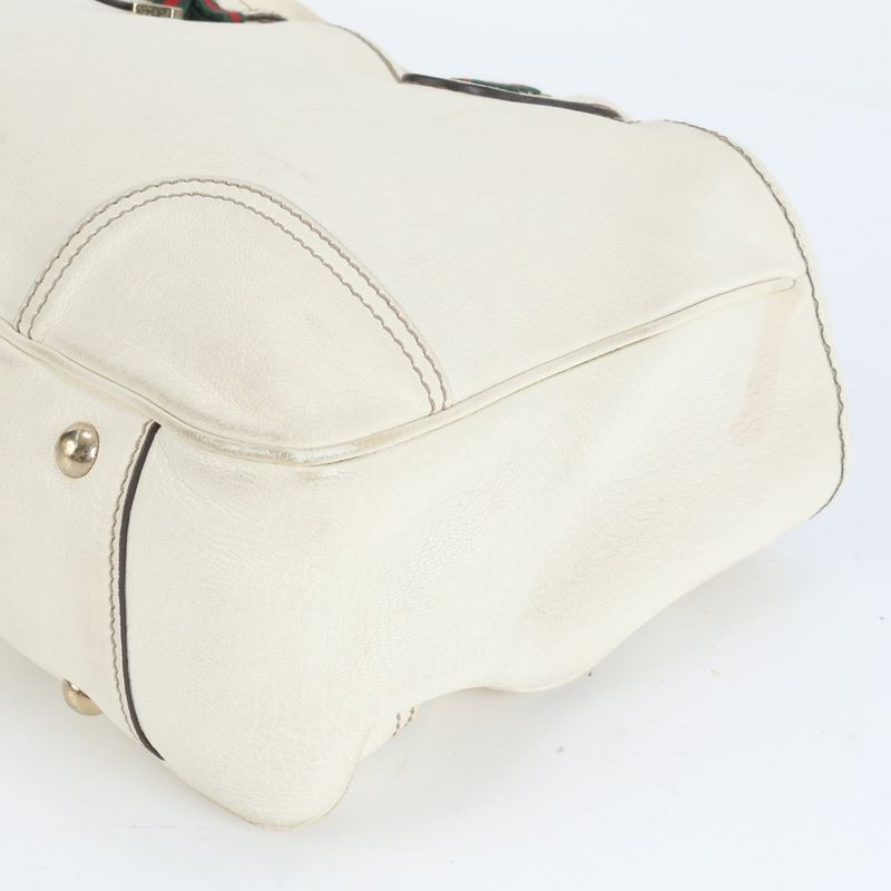 Gucci Princy Sherry Ribbon Leather Tote Bag Shoulder Gold Hardware 163805