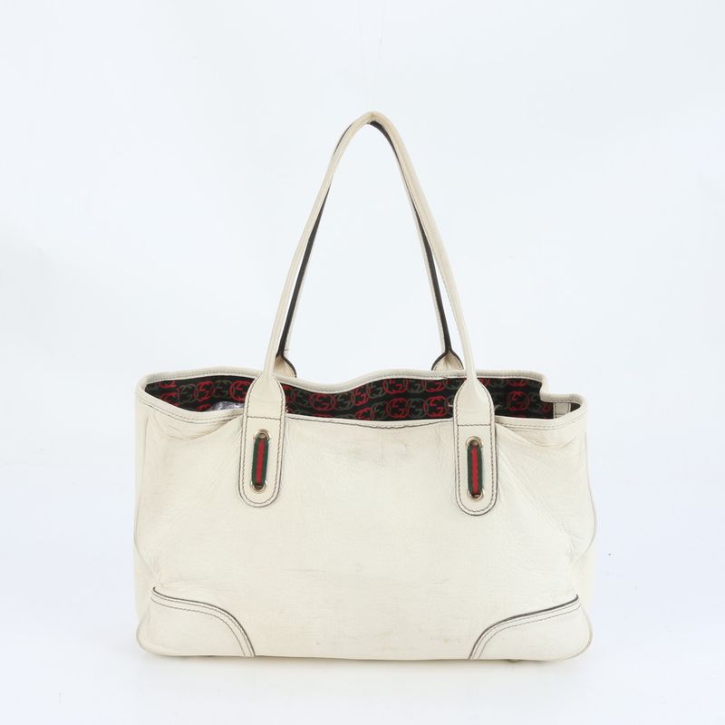 Gucci Princy Sherry Ribbon Leather Tote Bag Shoulder Gold Hardware 163805