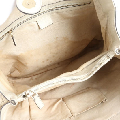 Gucci GG Canvas Bamboo Handbag 282317 Leather Tote Genuine Leather Brown