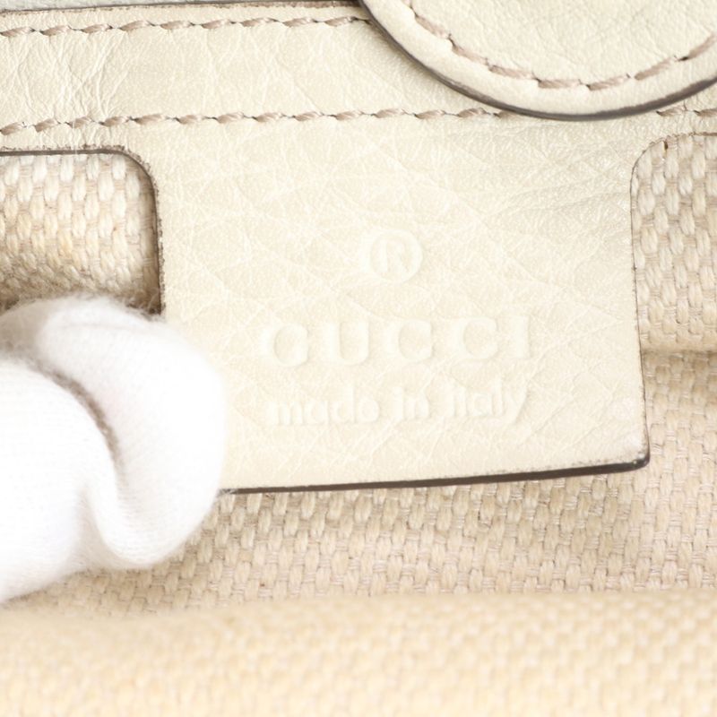 Gucci GG Canvas Bamboo Handbag 282317 Leather Tote Genuine Leather Brown