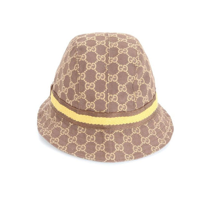 Gucci GG Canvas Bucket Hat L Hat Fashionable Leather Brown Men's Women's REM