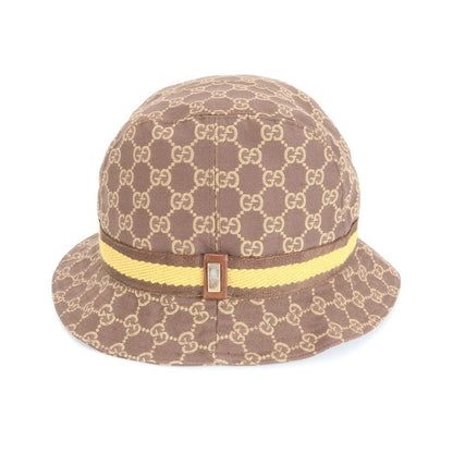 Gucci GG Canvas Bucket Hat L Hat Fashionable Leather Brown Men's Women's REM