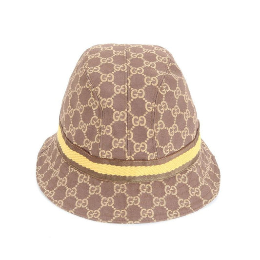 Gucci GG Canvas Bucket Hat L Hat Fashionable Leather Brown Men's Women's REM