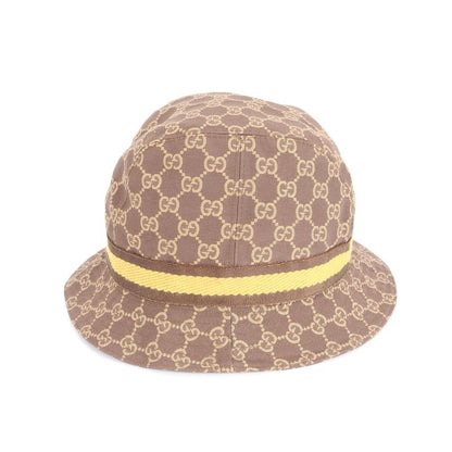 Gucci GG Canvas Bucket Hat L Hat Fashionable Leather Brown Men's Women's REM