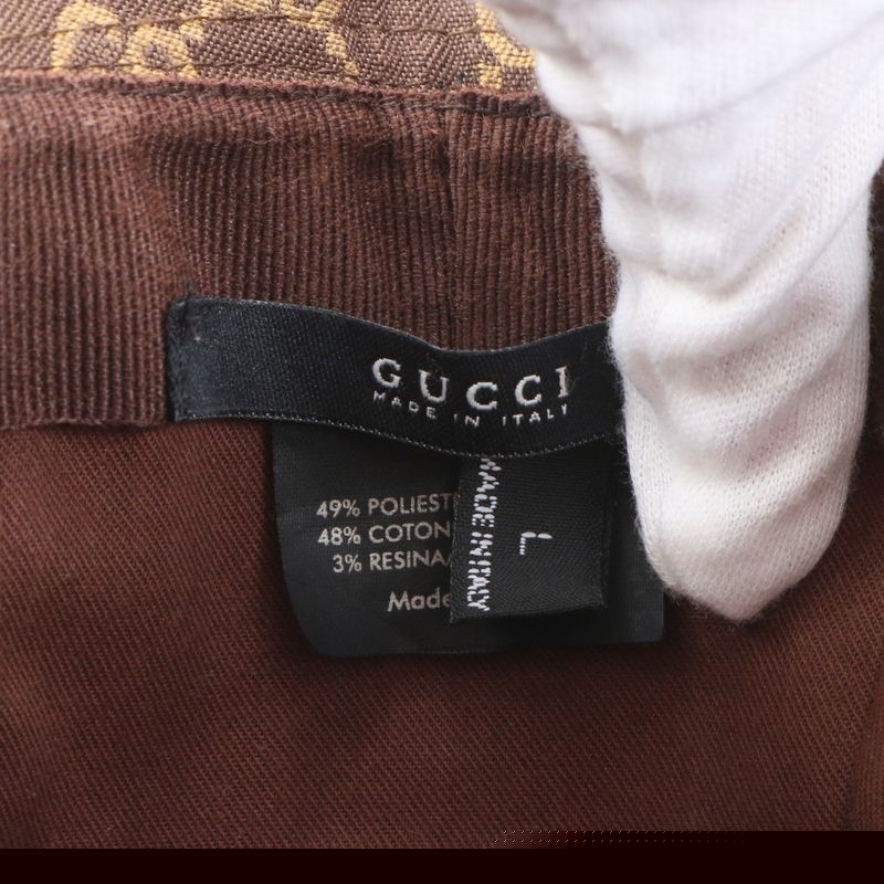 Gucci GG Canvas Bucket Hat L Hat Fashionable Leather Brown Men's Women's REM