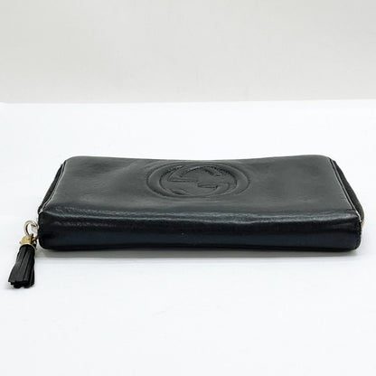 Gucci Long Wallet Round Zipper Soho Interlocking Hardware Leather 308280