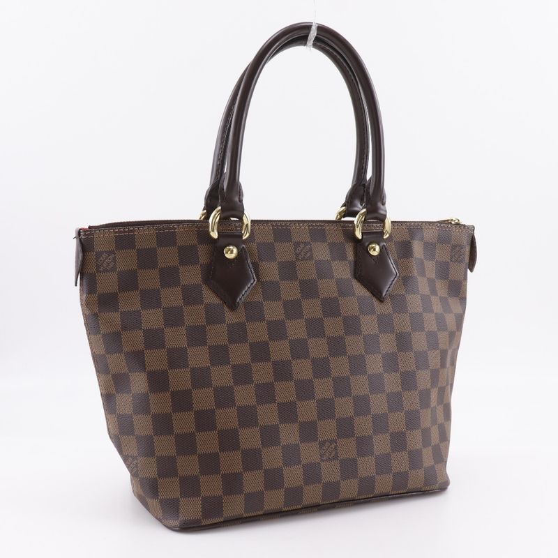 Louis Vuitton Saleya PM N51183 Damier Canvas Brown Vi4077 Women's Tote Bag