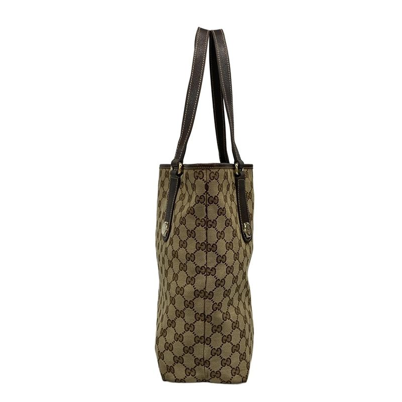 Gucci Tote Bag Charmy GG Pattern 153009 Beige X Dark Brown Leather