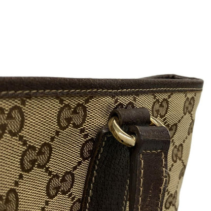 Gucci Tote Bag Charmy GG Pattern 153009 Beige X Dark Brown Leather