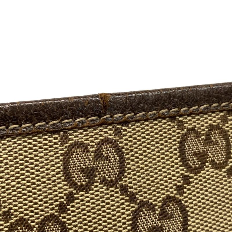 Gucci Tote Bag Charmy GG Pattern 153009 Beige X Dark Brown Leather