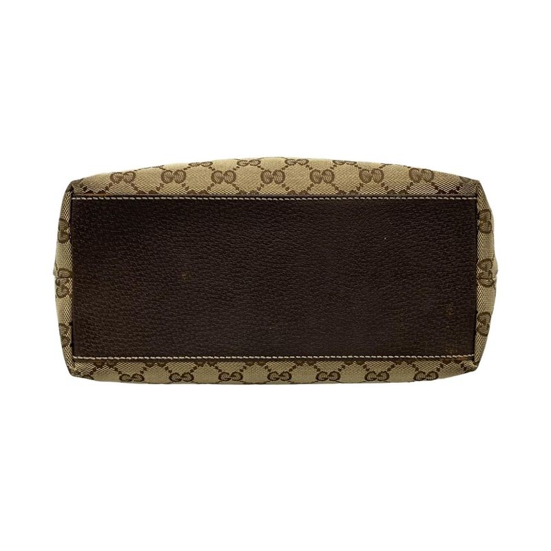 Gucci Tote Bag Charmy GG Pattern 153009 Beige X Dark Brown Leather