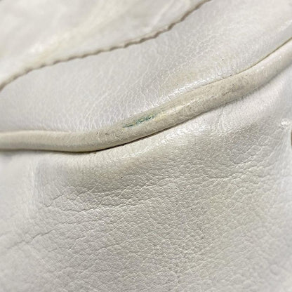 Gucci Handbag Bamboo 154376 White Shape Pressed Leather