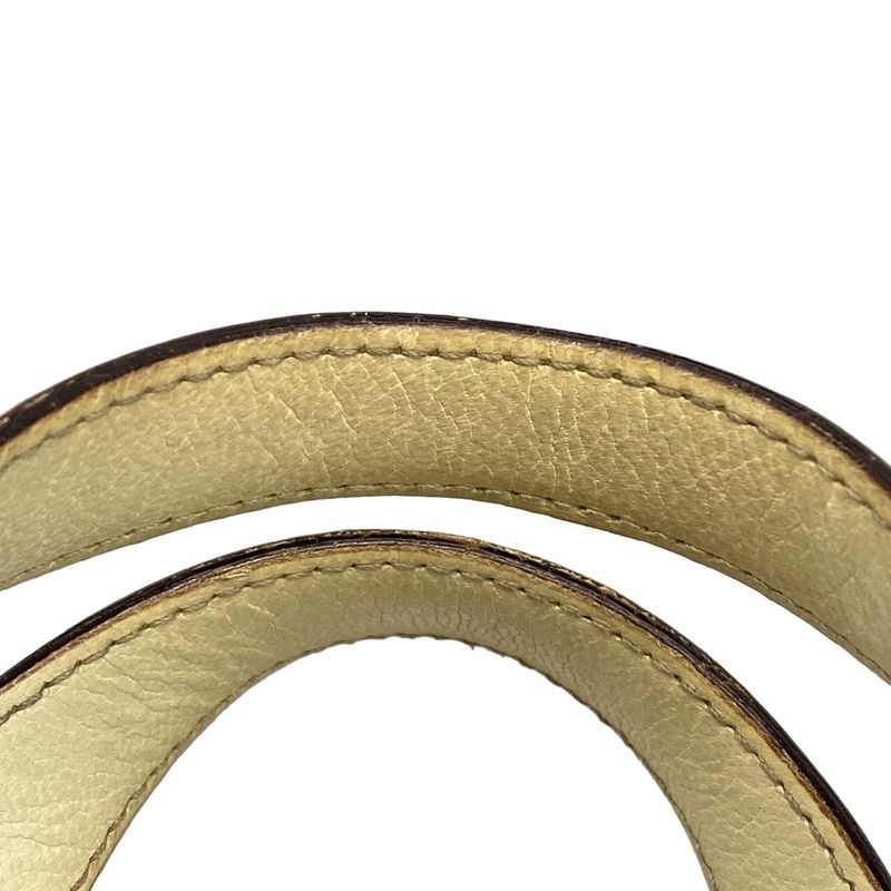 Gucci Handbag Bamboo 154376 White Shape Pressed Leather