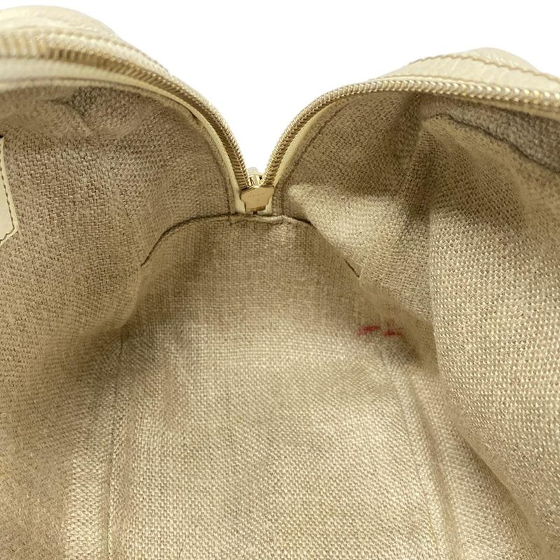 Gucci Handbag Bamboo 154376 White Shape Pressed Leather