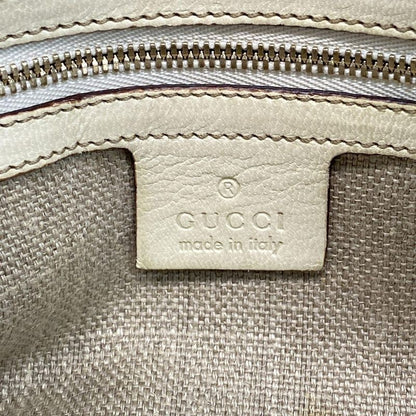 Gucci Handbag Bamboo 154376 White Shape Pressed Leather