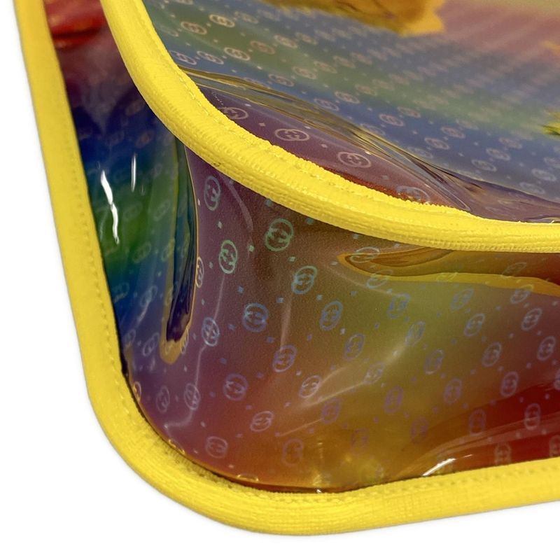 Gucci Tote Bag Micro GG 550763 Yellow X Blue X Multi Rainbow Leather