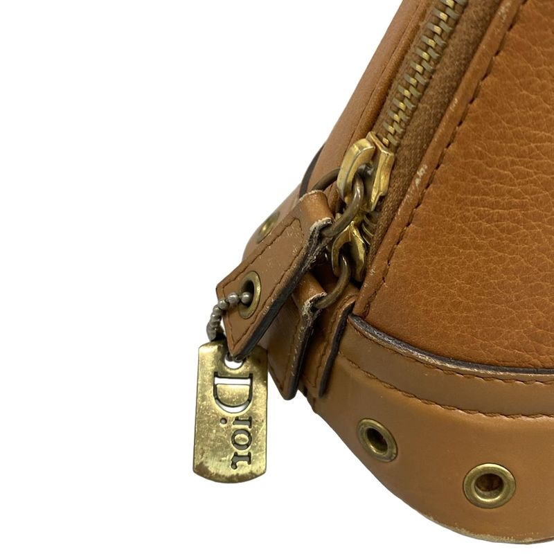 Dior Christian Dior Handbag Street Chic Light Brown Leather