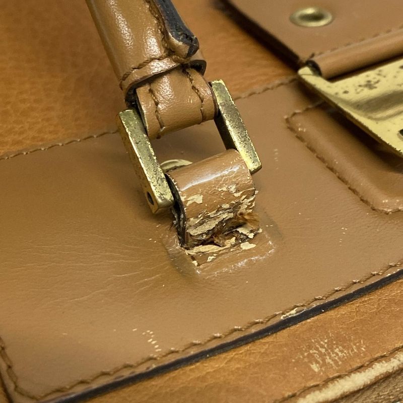 Dior Christian Dior Handbag Street Chic Light Brown Leather