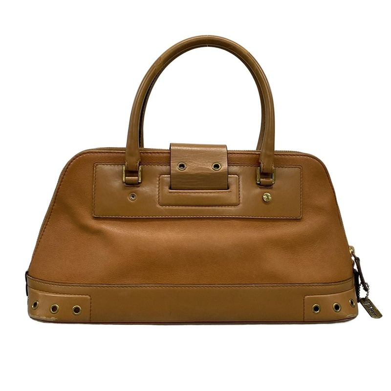 Dior Christian Dior Handbag Street Chic Light Brown Leather