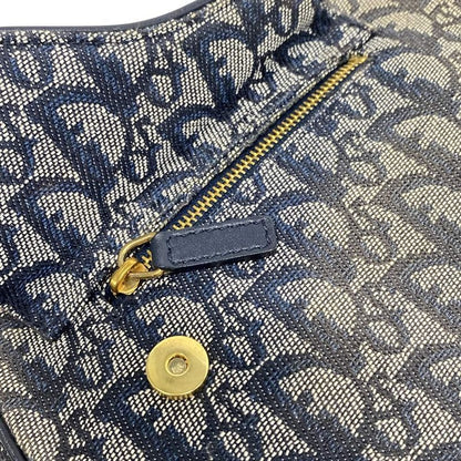 Dior Christian Dior Shoulder Bag Double Saddle Bag Navy X Ivory Leather